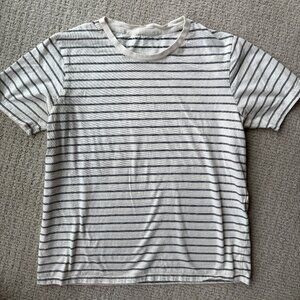 Sezane Ecru + Navy Striped Conrad T-Shirt (S)